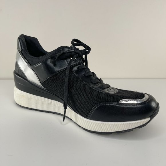 Michael Kors Black Silver Tennis Shoes Sneakers - Picture 4 of 10
